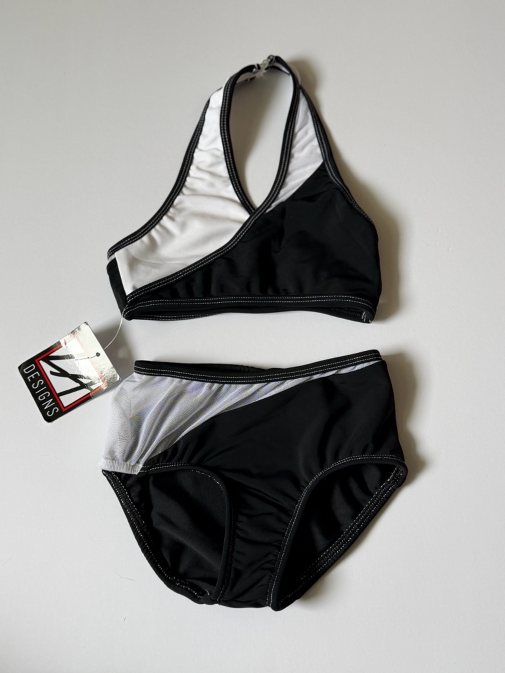 LA Dance designs Black & White Two-Piece dance wear set